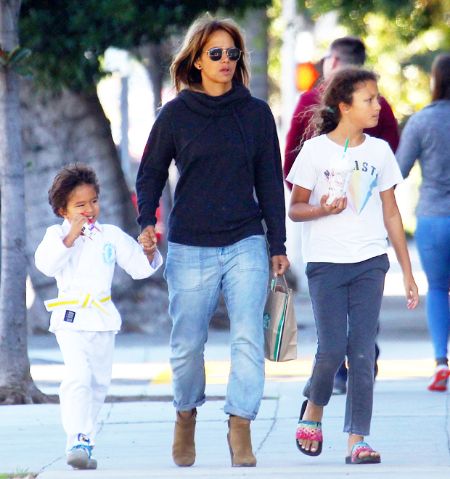 Halle Berry with her children.